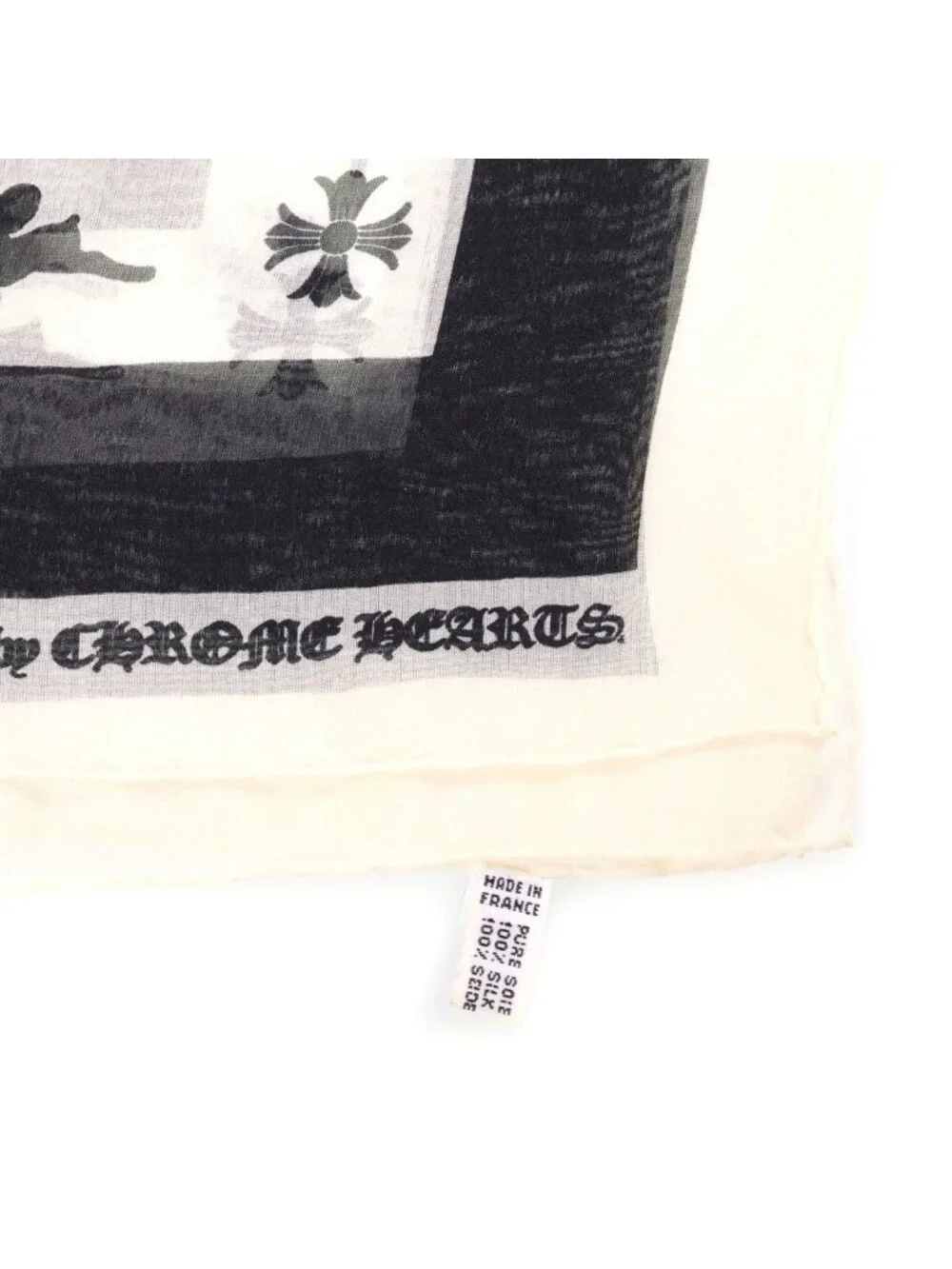Chrome Hearts Foti Silk Scarf Print Black White